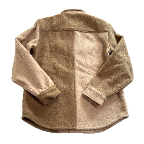 Aime Leon Dore Men's Boiled Wool Overshirt in Tan Combo - Picture 4 of 5